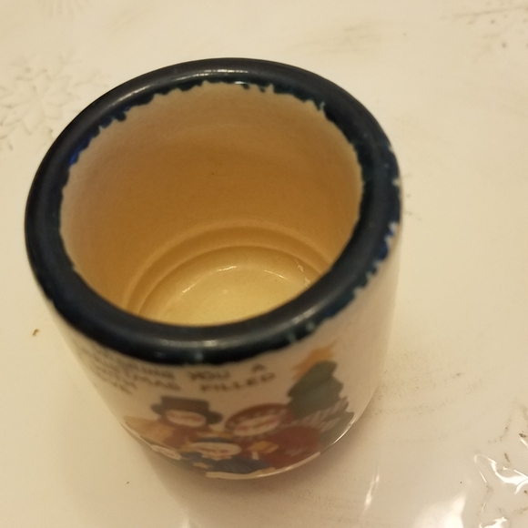 Set of 2 Ceramic Christmas Votive Candle Holders Snowman - Picture 4 of 9